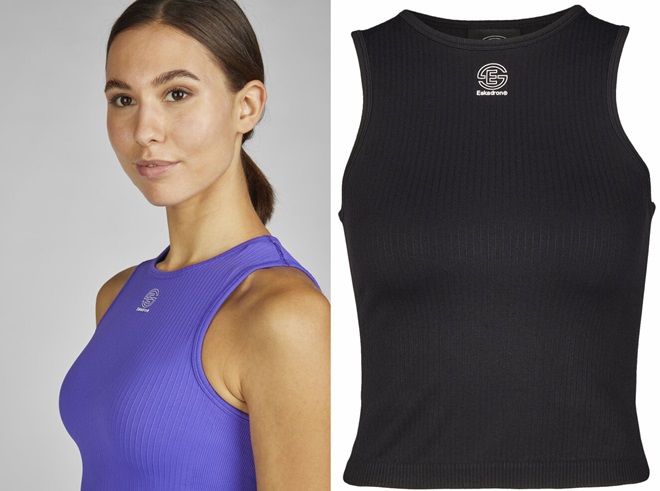 TOP SMANICATO CROP DYNAMIC ESKADRON Donna, Polo da allenamento 